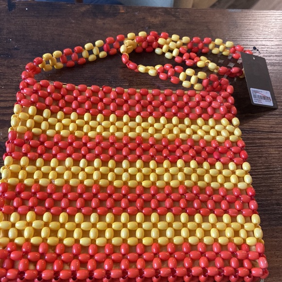 Retro 1960’s inspired yellow and orange beaded bag-NWT - Picture 2 of 2